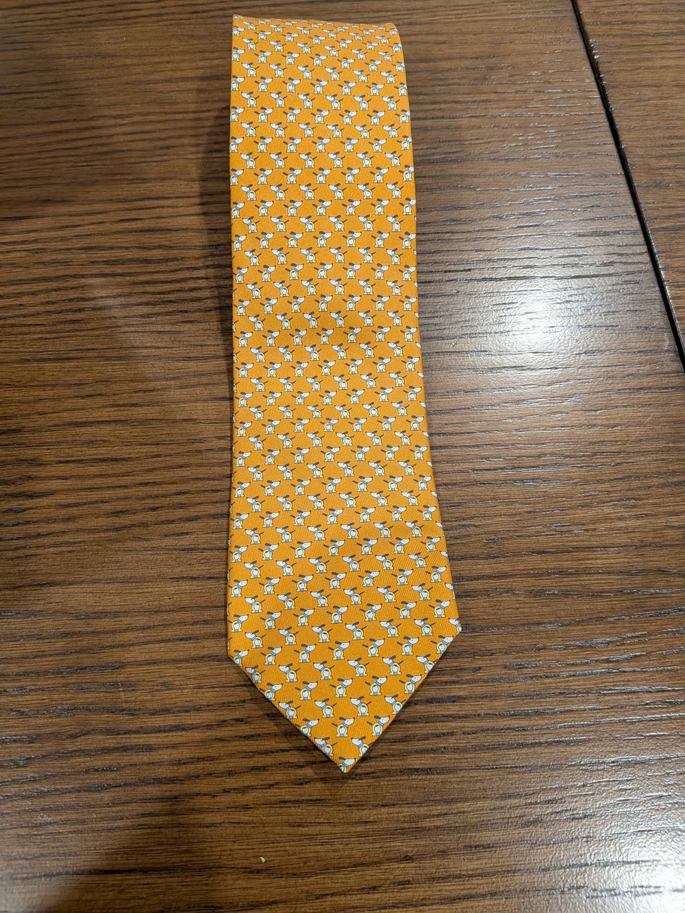 Men's Orange Patterned Silk Tie - Classic Business Accessory